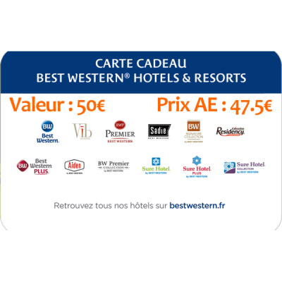 Carte cadeau BEST WESTERN 100 - Prix AE 95