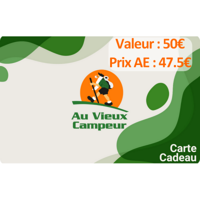 Carte cadeau VIEUX CAMPEUR 50 - Prix AE 47.5