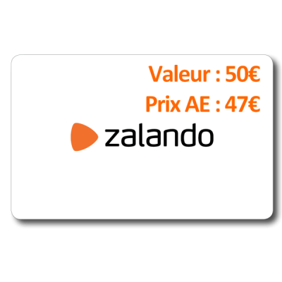 Carte cadeau Zalando 50 - Prix AE 47 par Avantages Enseignants