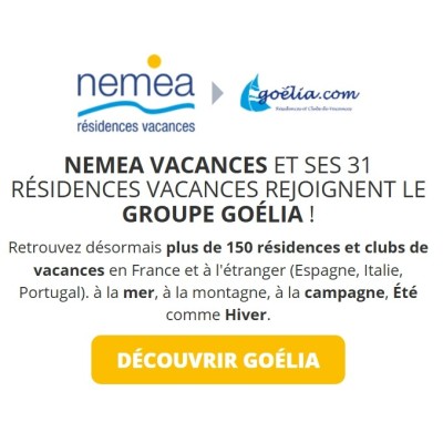 Goélia Résidences et Clubs de Vacances 150 destinations, France Espagne Italie/Portugal -10 par Avantages Enseignants