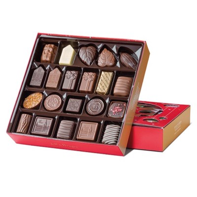 Ballotin rouge 500 g chocolats assortis Jeff de Bruges