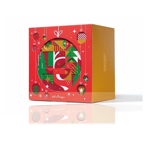 Ballotin rouge 1 kg chocolats assortis JEFF de Bruges