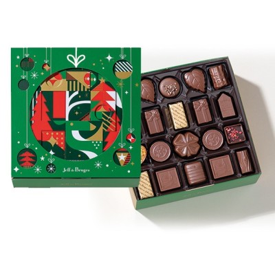 Ballotin vert 500 g chocolats au lait Jeff de Bruges