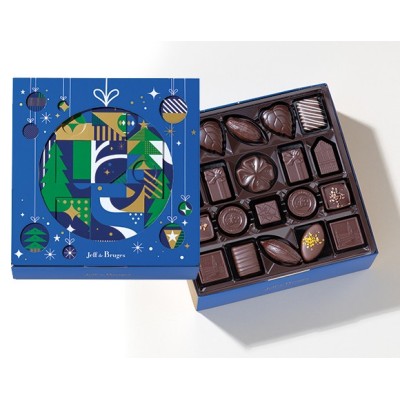 Ballotin bleu 500 g chocolats noirs Jeff de Bruges