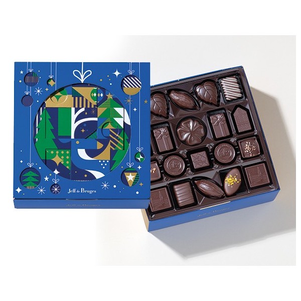 Ballotin bleu 500 g chocolats noirs Jeff de Bruges
