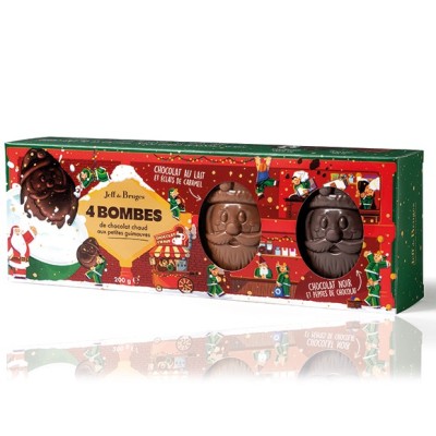 Boîte de 4 bombes de chocolat chaud Jeff de Bruges