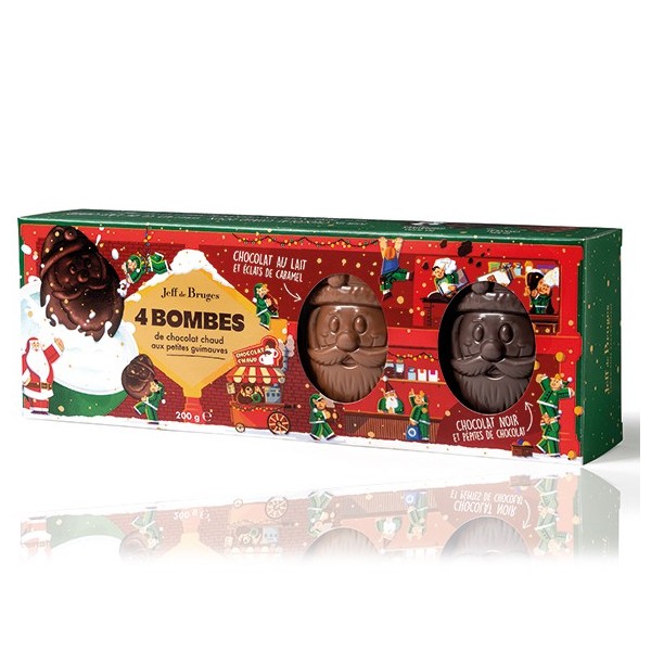 Boîte de 4 bombes de chocolat chaud Jeff de Bruges