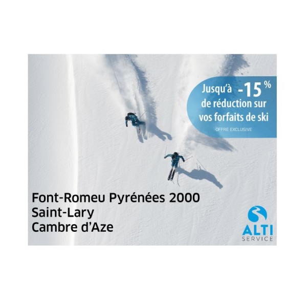 Altiservice Forfaits 2 stations de -10 à -40% avec votre carte AE
